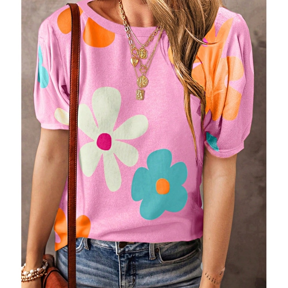 BellanBlue Pink Floral Blouse